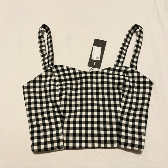 Dynamite Bengaline Sweetheart Bustier Black and White Women's Crop Top Small - Picture 15 of 16